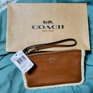 Coach Brown Wristlet